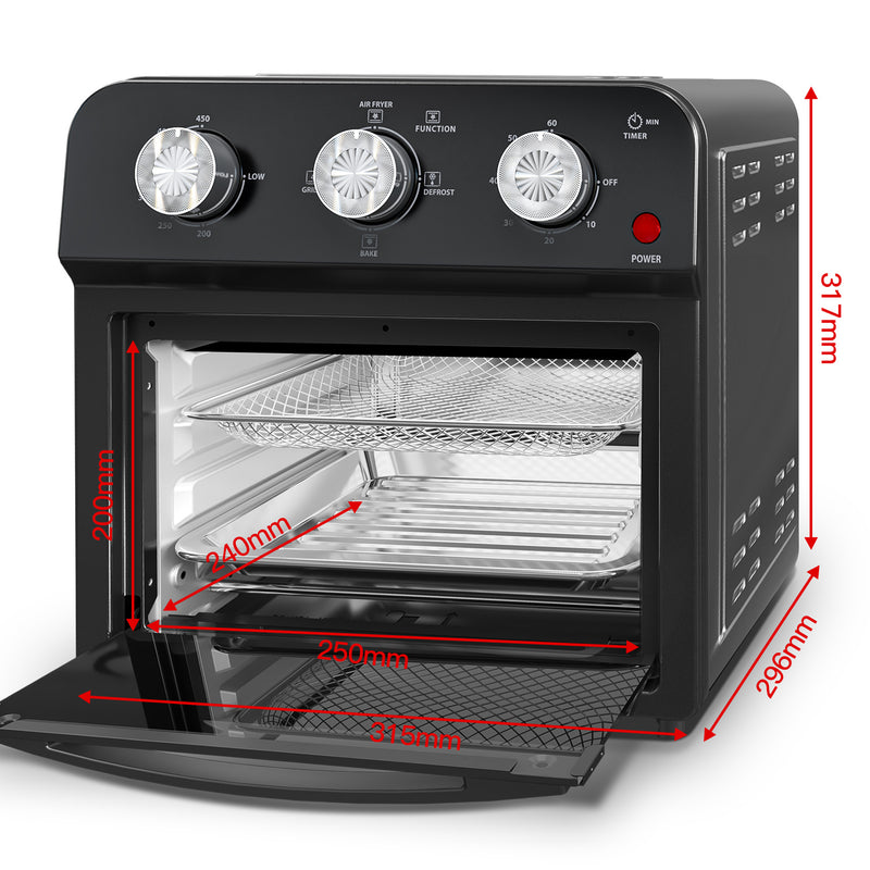 12.5 Qt Air Fryer With Advanced Multi-Function Cooking Grill, Air Fry, Defrost, Bake, Presets For French Fries, Pizza, Chicken, Fish, And Toast, Dual Knob Control