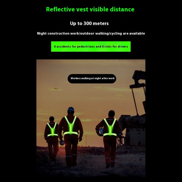 Night Running And Cycling Reflective Vest With Rechargeable Glow