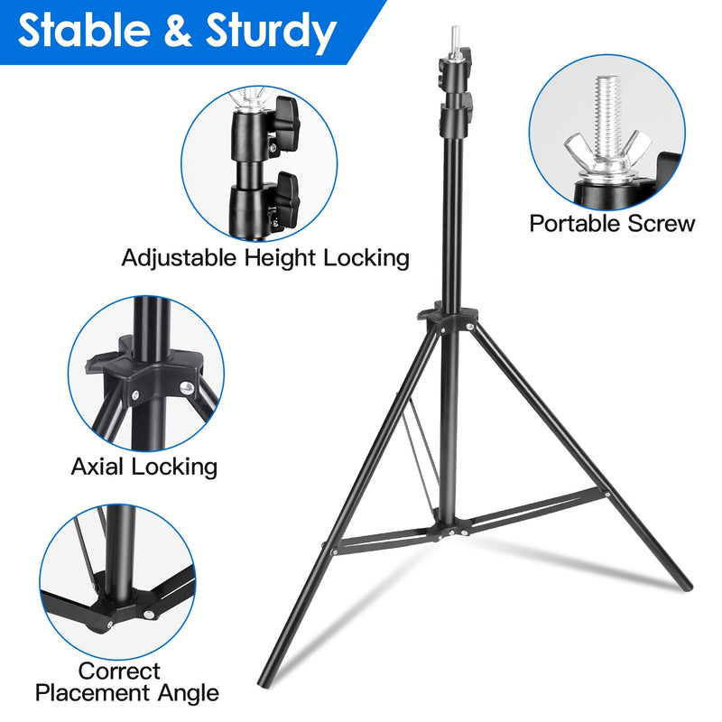 1Set 5X6.5FT T Shape Photo Video Backdrop Stand Heavy Duty Background Stand Adjustable Photography Backdrop Stand With 6 Spring Clamps Sandbag Carry Bag For Studio Party Wedding